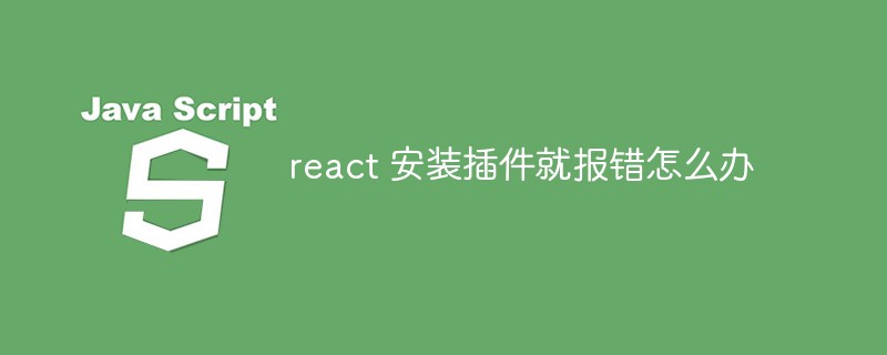 react 安装插件就报错怎么办