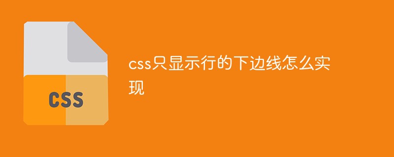 css只显示行的下边线怎么实现