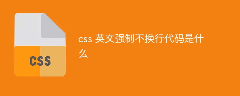 css 英文强制不换行代码是什么