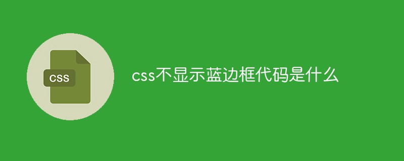 css不显示蓝边框代码是什么