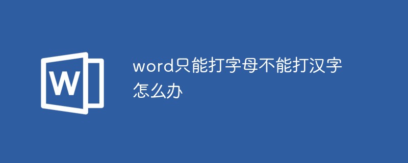 word只能打字母不能打汉字怎么办