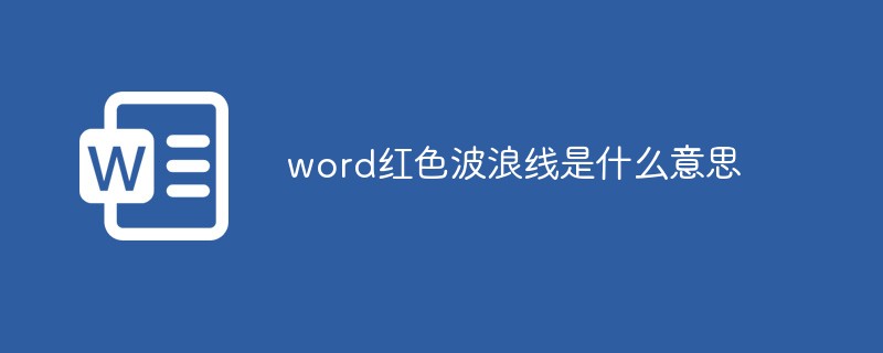 word红色波浪线是什么意思